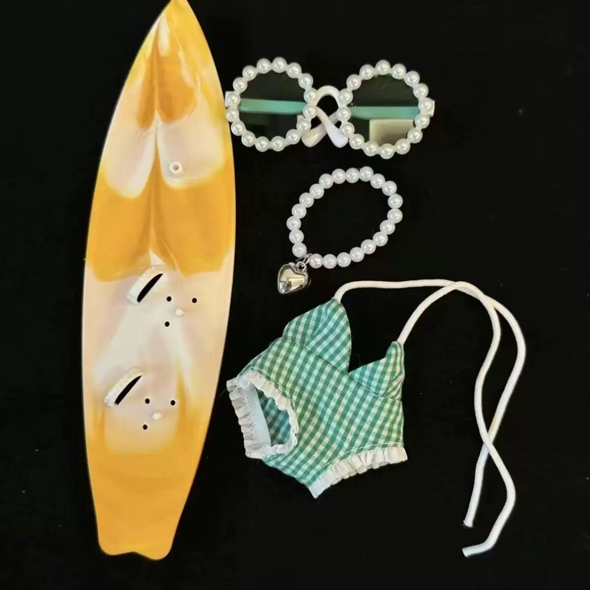Labubu Fashion Dress - Surf Beach Vacation(Green)