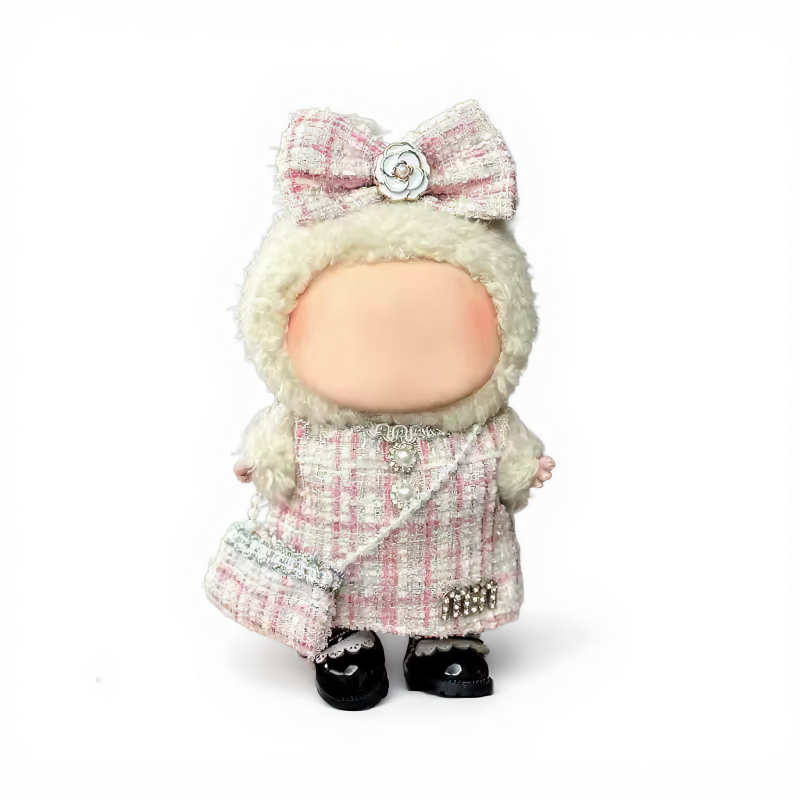 Labubu Fashion Dress -  pink plaid lady