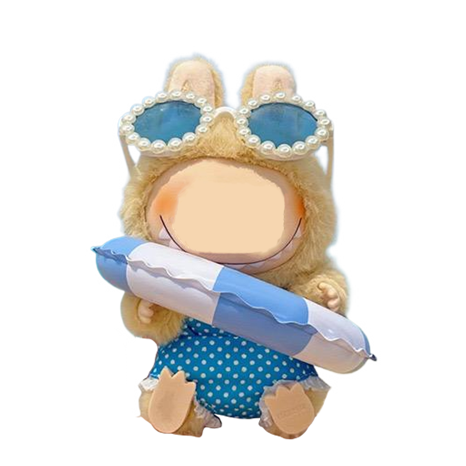 Labubu Fashion Dress - Blue Beach Holiday