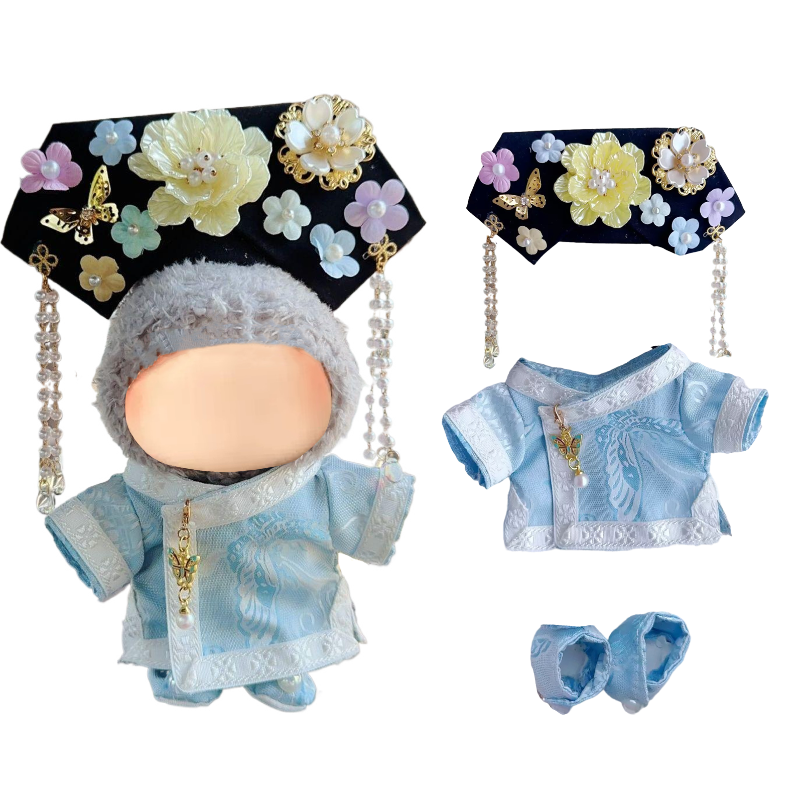 Labubu Fashion Dress - Chinese traditional princess（sky blue)